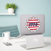 Sticker Drapeau Betsy Ross 13 étoiles Drapeau américain 17 (Ordinateur portable sur le bureau)