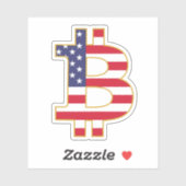 Sticker Drapeau Bitcoin USA - Btc Crypto (Feuille)