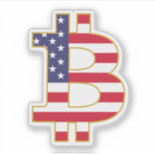 Sticker Drapeau Bitcoin USA - Btc Crypto (Devant)