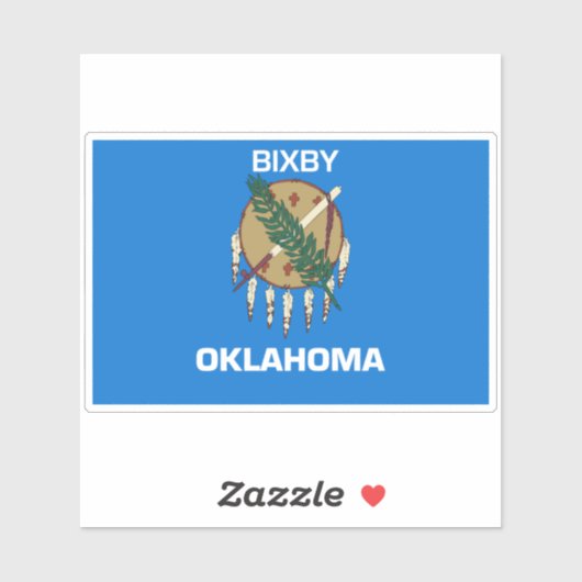Sticker Drapeau Bixby Oklahoma (Feuille)
