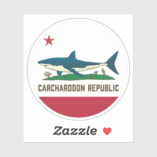 Sticker Drapeau blanc Carcharodon République de Californie