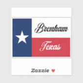 Sticker Drapeau Brenham TX (Feuille)