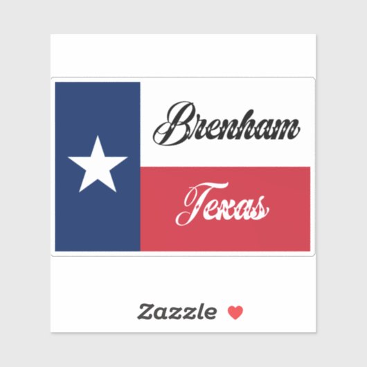 Sticker Drapeau Brenham TX (Feuille)