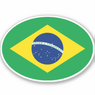 Sticker Drapeau brésilien Oval