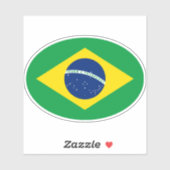 Sticker Drapeau brésilien Oval (Feuille)