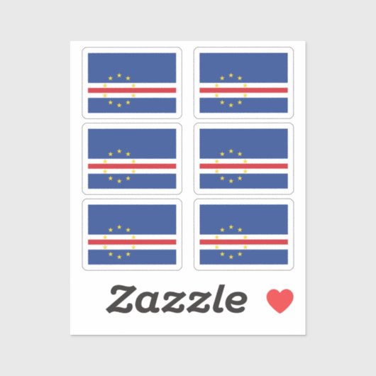 Sticker Drapeau Cabo Verde Collection pack de 6 (Feuille)