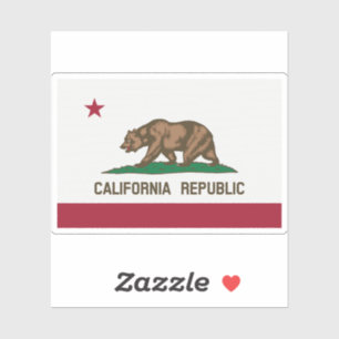 Sticker Drapeau californien bossé