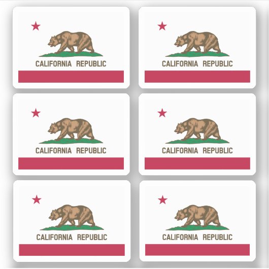 Sticker Drapeau californien, drapeau étatique américain (Devant)