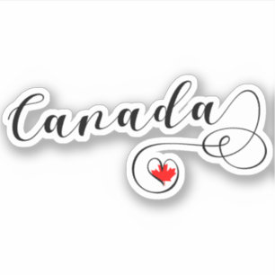 Sticker Drapeau canadien de coeur du Canada