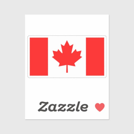 Sticker Drapeau canadien Design graphique rouge et blanc (Feuille)
