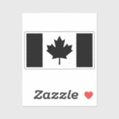 Sticker Drapeau canadien en graphisme noir (Feuille)