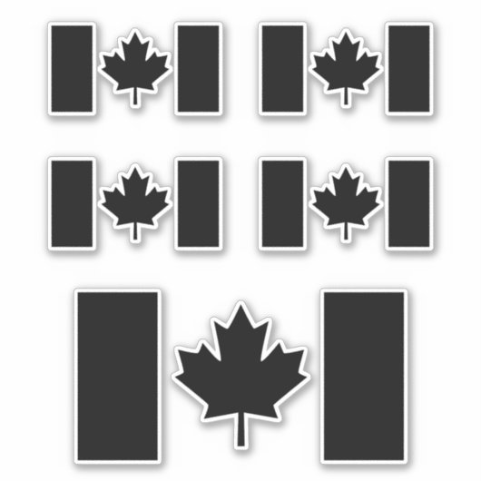Sticker Drapeau canadien en noir (Devant)