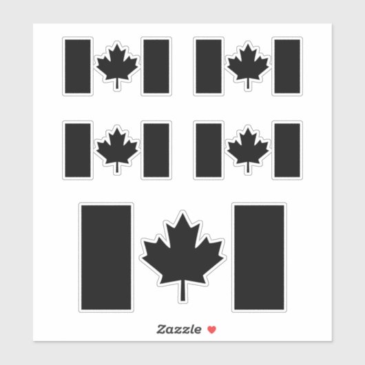 Sticker Drapeau canadien en noir (Feuille)