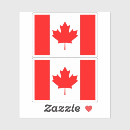 Sticker Drapeau canadien - ensemble de deux (Feuille)