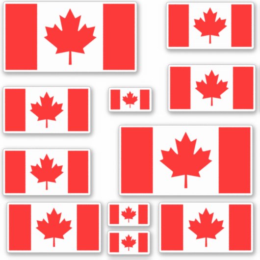 Sticker Drapeau canadien multiple (Devant)