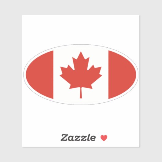 Sticker Drapeau canadien ovale (Feuille)