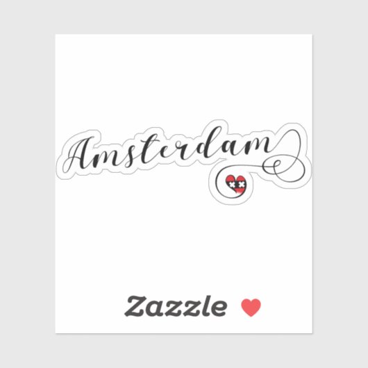 Sticker Drapeau cardiaque d'Amsterdam (Feuille)