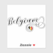 Sticker Drapeau cardiaque de Belgique (Feuille)