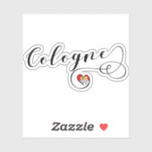 Sticker Drapeau cardiaque de Cologne (Feuille)