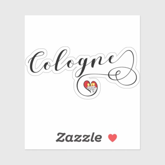 Sticker Drapeau cardiaque de Cologne (Feuille)