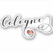Sticker Drapeau cardiaque de Cologne (Devant)