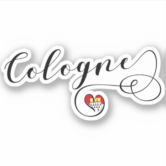 Sticker Drapeau cardiaque de Cologne (Devant)