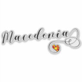 Sticker Drapeau cardiaque de Macédoine (Devant)