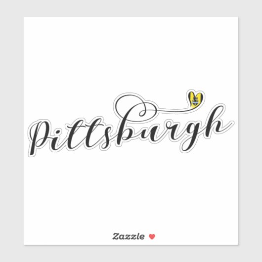 Sticker Drapeau cardiaque de Pittsburgh (Feuille)