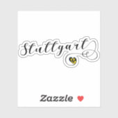 Sticker Drapeau cardiaque de Stuttgart (Feuille)