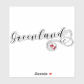 Sticker Drapeau cardiaque du Groenland (Feuille)