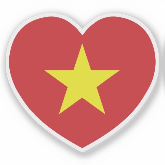 Sticker Drapeau cardiaque du Vietnam (Devant)
