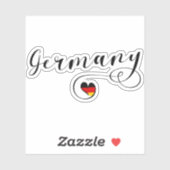 Sticker Drapeau cardiaque en Allemagne (Feuille)
