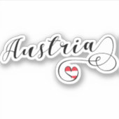 Sticker Drapeau cardiaque en Autriche (Devant)