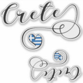 Sticker Drapeau cardiaque en Crète, Grèce, Crétois (Devant)