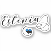 Sticker Drapeau cardiaque estonien, Estonie (Devant)