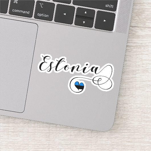 Sticker Drapeau cardiaque estonien, Estonie (Détail)