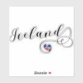 Sticker Drapeau cardiaque islandais (Feuille)