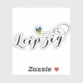Sticker Drapeau cardiaque Leipzig (Feuille)