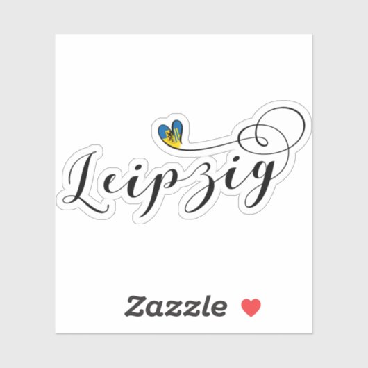 Sticker Drapeau cardiaque Leipzig (Feuille)