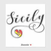 Sticker Drapeau Cardiaque Sicilien, Sicile (Feuille)