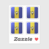 Sticker Drapeau carré barbadien (Feuille)