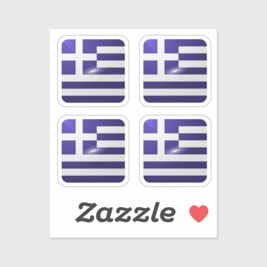 Sticker drapeau carré de Grèce (Feuille)