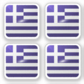 Sticker drapeau carré de Grèce (Recto)