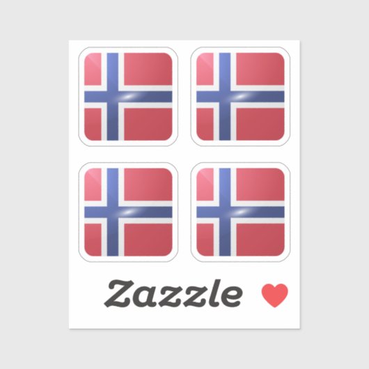Sticker Drapeau carré de Norvège (Feuille)