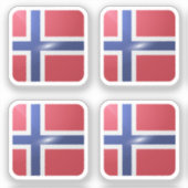 Sticker Drapeau carré de Norvège (Recto)