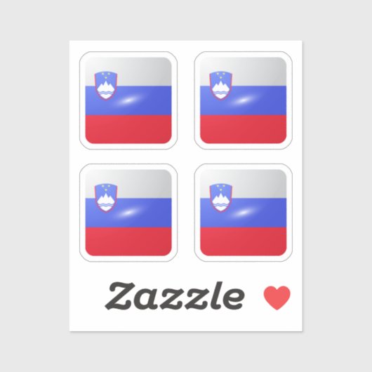 Sticker Drapeau carré slovène (Feuille)