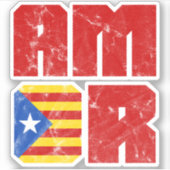 Sticker Drapeau Catalonia Amor, Indépendance Catalane (Devant)