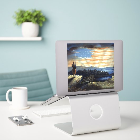 Sticker Drapeau céleste américain dans le ciel, Guerre civ (Ordinateur portable sur le bureau)