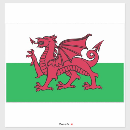 Sticker Drapeau celtique du Dragon rouge du Pays de Galles (Feuille)