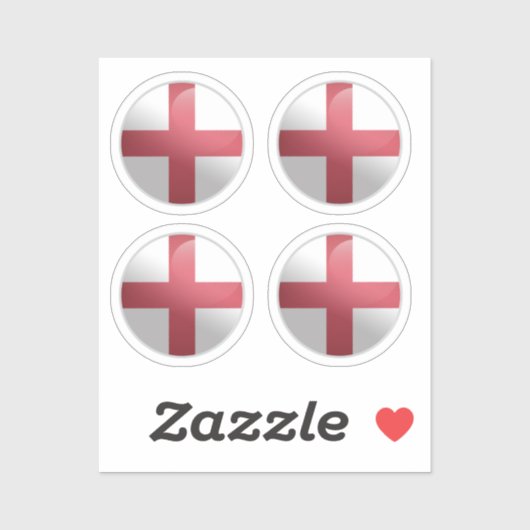 Sticker Drapeau Cercle Brillant d'Angleterre (Feuille)
